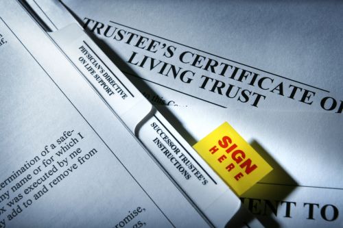 Living Trust Documents. How to Choose the Right Trustee or Executor for Your Estate concept.